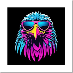 Cool Neon Eagle Posters and Art